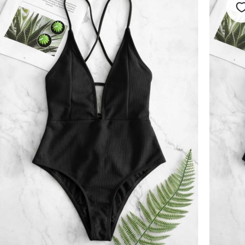 Zaful black one piece swimsuit